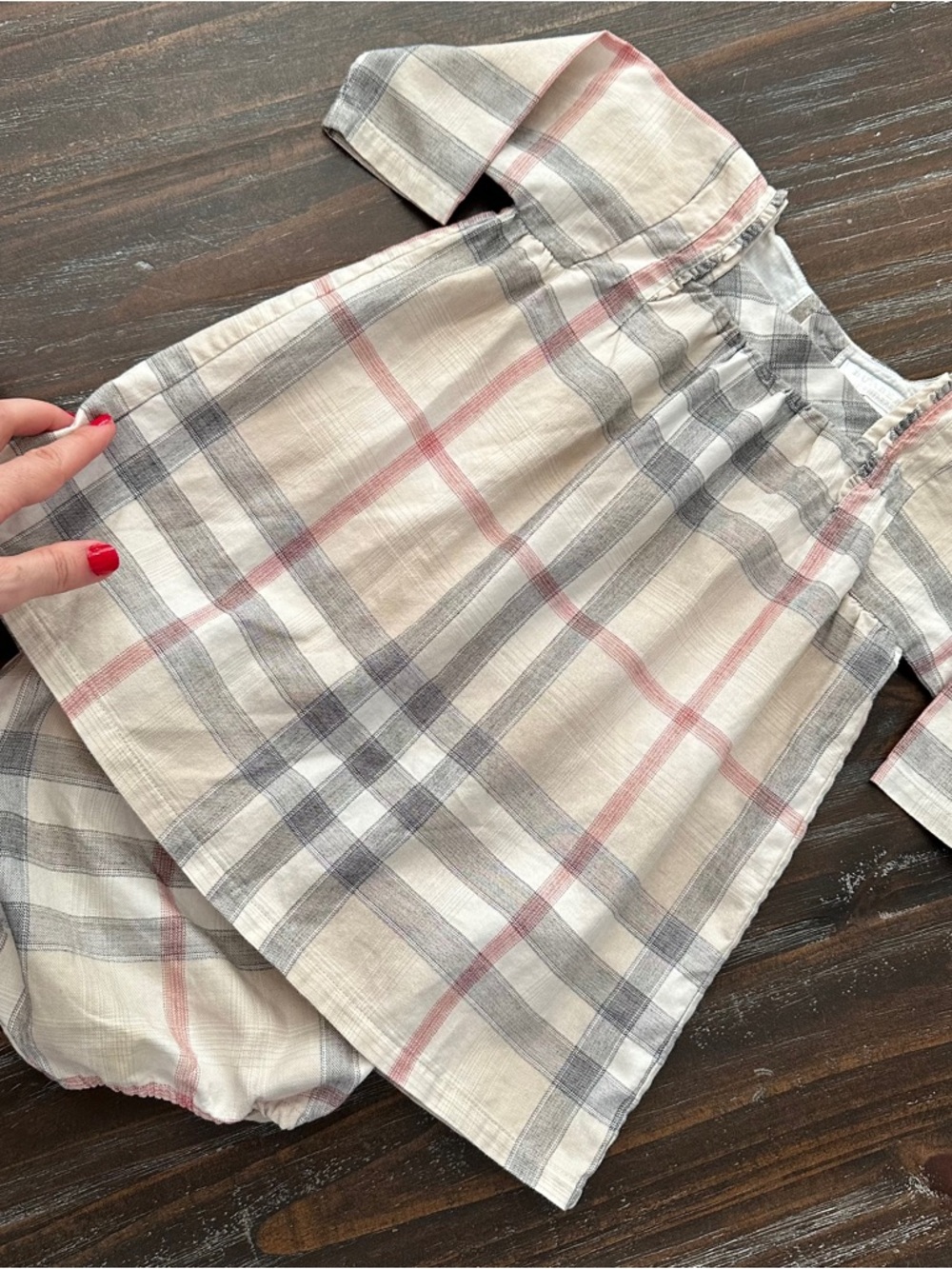 Authentic BURBERRY Baby Girl Bloomer Dress 9-12 months